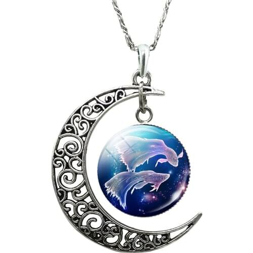 New Design Women Fashion 12 Constellation Moon Necklace GiftS For Mom Present For Women Her Girls Jewelry Accessories