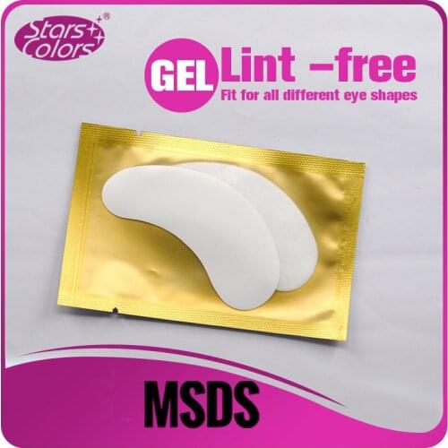 Top popular 200 pairs/box Eye pads for eyelash extension Lint free eye gel patches gold packing odorless Sticker Make Up Tools