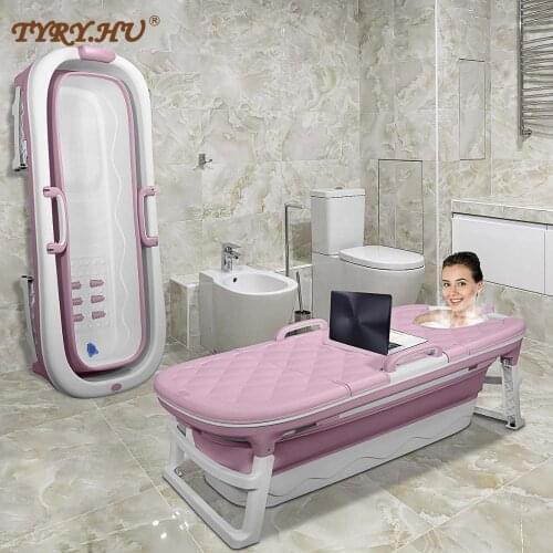 Portable Folding Bathtub 1.38M Adult and Children Folding Massage Bathtub Adult Bathtub with Lid