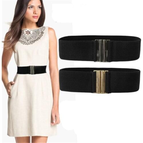 High Quality Elastic Band Belt Women Buckle Black Belt New Fashion Simple Down Jacket Belt Dress Decoration Gift Bigsweety