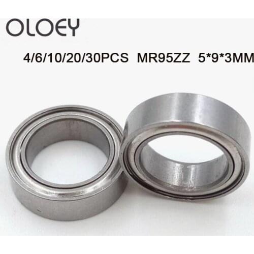 MR95ZZ Ball Bearing 5*9*3mm 4/6/10/20/30PCS ABEC-1 Miniature Metric Chrome Steel Bearings MR95ZZ Corrosion Resistance