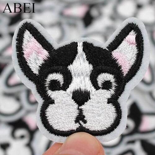 Cute Animals Dog Puppy Patch Iron On Embroidered For Clothing Cartoon Anime Patches For Kid Clothes Appliques Stickers T-shirt