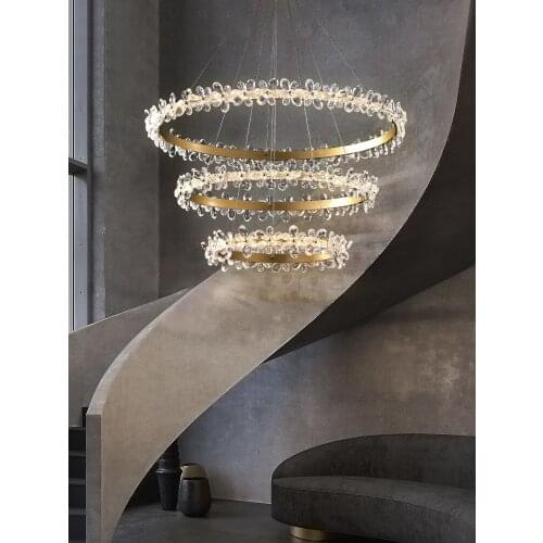 Light luxury post-modern chandelier light luxury villa duplex building living room restaurant hotel crystal chandelier