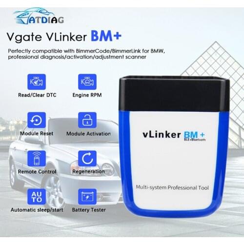 Vgate vLinker BM+ OBD 2 OBD2 Bluetooth 4.0 wifi For B-M-W Scanner Car Diagnostic Auto Tool ELM 327 ODB2 Bimmercode