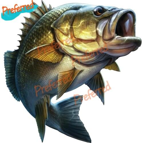 Personality Funny Fishing Car Sticker Large Mouth Bass Fish Boat Kayak Laptop Window Waterproof Cover Scratch Vinyl Auto Decal