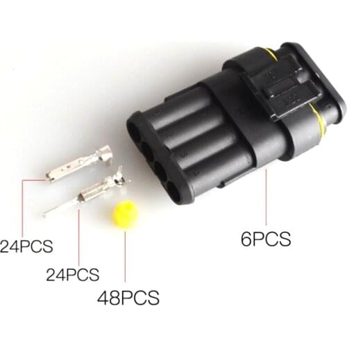 26PCS/Box 12A Waterproof Car Wire Connector 1-4 Pins Wire Cable Plug Connectors For Motorbike Scooter Car Truck Bike