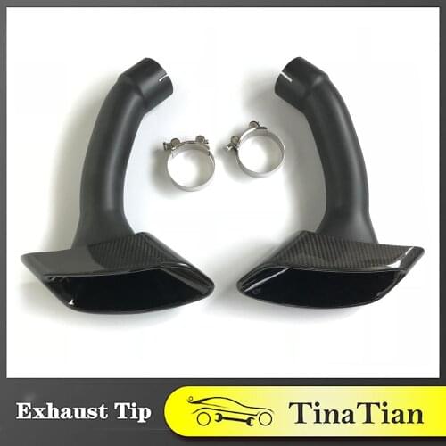 X6M carbon fiber exhaust pipe muffler tip for BMW 2008 ~ 2014 X6 E71 30D 35D 40D tailpipe styling