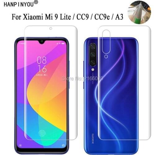 For Xiaomi Mi 9 Lite CC9 CC9e A3 Soft TPU Front Back Full Cover Screen Protector Transparent Protective Film+Tools (Not Glass)