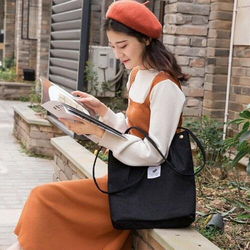 Womens Bucket Bag Durable Canvas Tote Large Capacity Handbag Corduroy Casual Shoulder Bag /BY