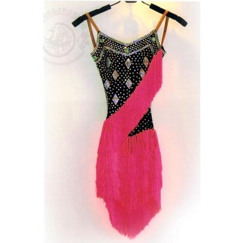 New Latin dance costume sexy senior diamond tassel latin dance dress for women latin dance competition dresses S-4XL