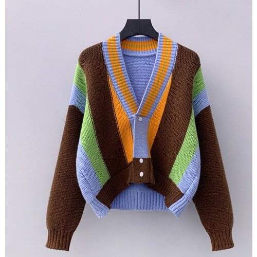 2021 New Autumn Women Womens Knitwear Korean Style Chic Long Sleeve Sweater Female Casual Stylish Knitted Cardigan Jumpers Q729