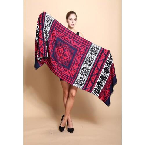 Winter Scarf For Ladies Brand Designer Women Pashmina Cashmere Scarves Double Sided Pastoral Warm Thicken Shawl Scarfs