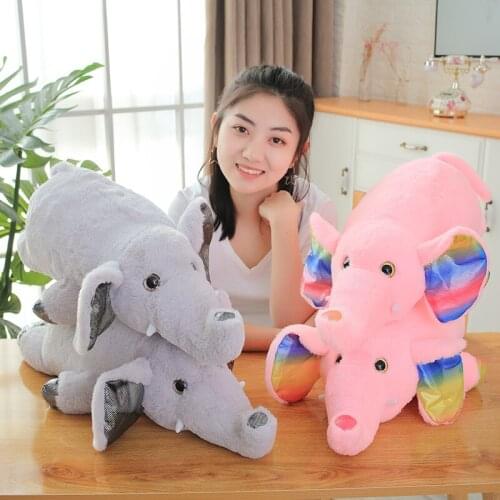 1pc 60CM Pink&Grey Elephant Pillow Plush Toys Lovely Stuffed Animal Cushion Dolls for Children Baby Sleep Appease Birthday Gifts