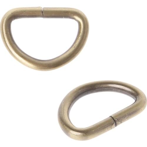 10Pcs Gold Non-Welded D Ring Adjustable Buckle For Backpack Strap Bags Sewing And Dog Collar Accessories 13-25M