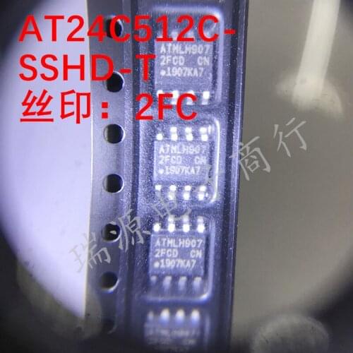 100% New&original AT24C512C-SSHD-T AT24C512C Marking:2FC SOP-8 IC