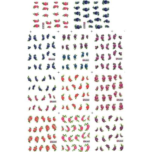 11 PACKS/LOT UPRETTEGO NAIL ART BEAUTY WATER DECAL SLIDER NAIL STICKER HEMP AGRIMONY CHRISTMAS ROSE BLE818-828