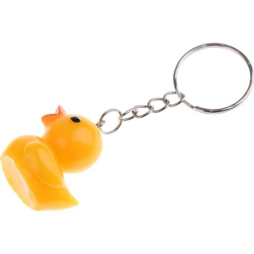 12pcs Simulation Cute Yellow Duck Doll Figures Keychain Keyring Pendants