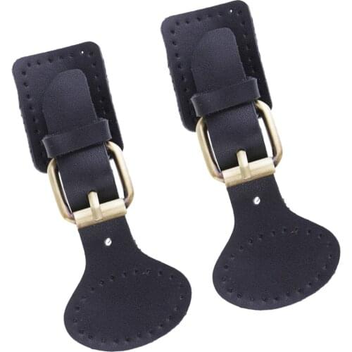 2 Sets Alloy Leather Buttons with Stitching Holes Sew on Leather Buckles Purse Bag Lock for Handbag Bag Making Black