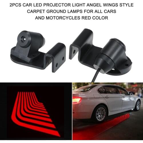 2PCS Car LED Projector Light Welcome Light Angel Wings Style Car Door Exterior Light Carpet Ground Lamps for Cars Motorcycles