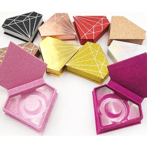 20pcs/pack wholesale false eyelash packaging box lash boxes packaging custom logo faux mink lashes fake strip diamond case empty