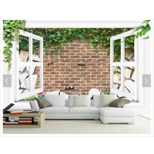 Customized 3d wallpaper 3d TV wallpaper murals 3 d stereo rose TV setting wall scenery outside the window room photo wallpaper