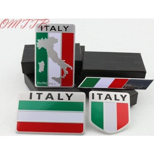 3D Aluminum Italy car Sticker Italy Flag Car-styling accessories Emblem stickers For chevrolet skoda honda Auto Badge Decal