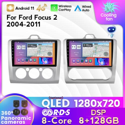 MEKEDE 6+128 Android 10 For Ford Focus 2 Mk 2 2004 2006 2008 2010 2011 Car Radio Multimedia Video Player Navigation GPS No 2din