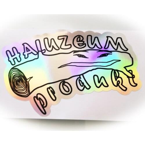 Black printing on Hologram material Die cut into shape, silver color changing effect, Item No. CU02