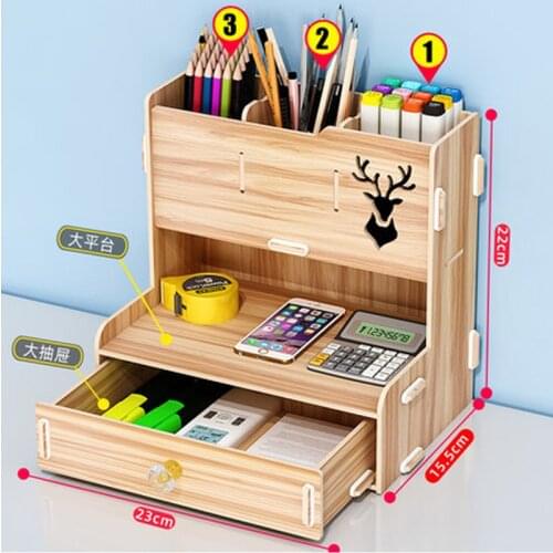Ayane Creative Pen pencil holder Receiving Box Desktop Learning Penholder Office desk organizer storage rack supplies wood