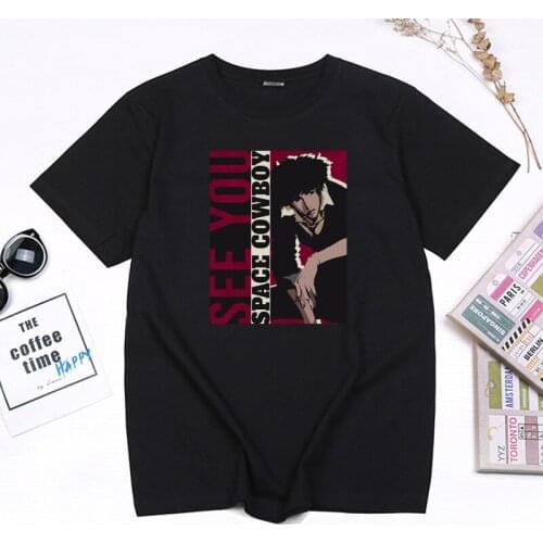 Childhood Anime Cowboy Bebop Tshirt 90s Reminiscence Manga Spike Shadow Tops Summer Homme Cotton Streetwear Tees Camisetas