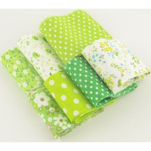 F033# new arrivals 100%cotton fabric green sets 7pcs/lot jelly roll quilting patchwork fabric strips handmade crafts 5cm x100cm