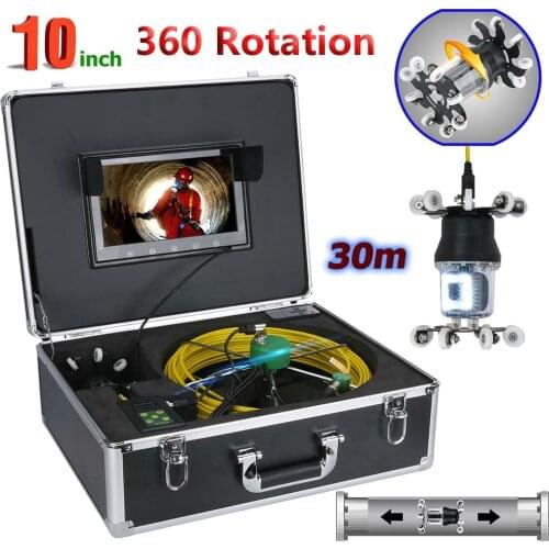 F9510 360 Degree Rotating Camera Pipe Pipeline Inspection Camera Head Light Drain Sewer Industrial Endoscope Waterproof Snake