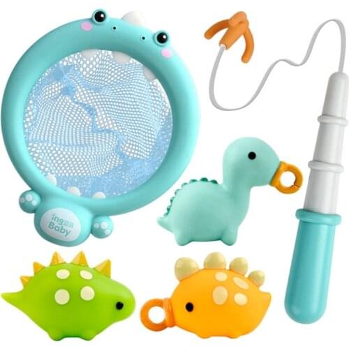 A2UB Baby Bath Toy Fishing Toy Interactive Water Playing Set Indoor Floating Fish Funny Gift BB Squeaker for Infant Age 3M