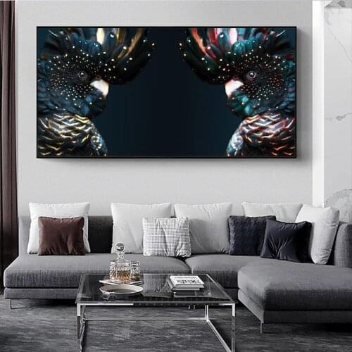 Canvas Painting for living room HD color Couple Cockatoo Animal poster Creativity Room Decoration paintings for home picture