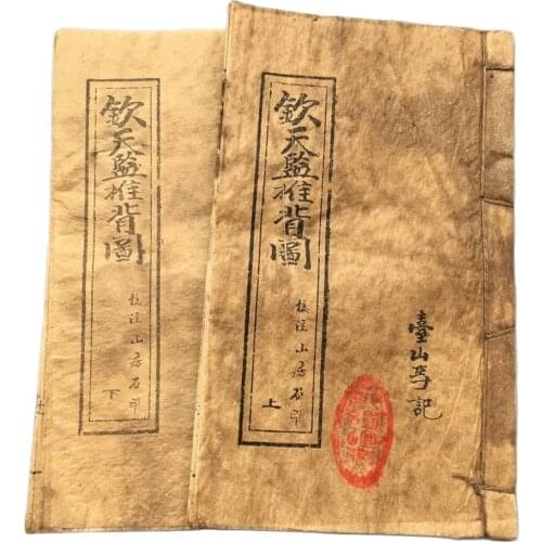 Collection of ancient books and old rice paper complete set (picture of Qin Tianjian pushing back) 2 copies