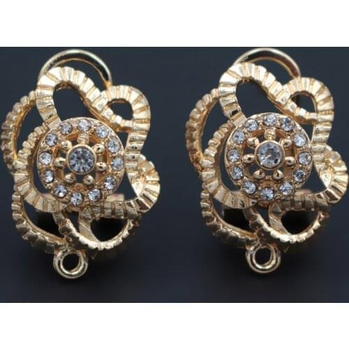 Metal Dangle Earrings Linker Connectors Filigree Charms Base Findings DIY Women Drop Hanging Tassel Earring Jewelry Making