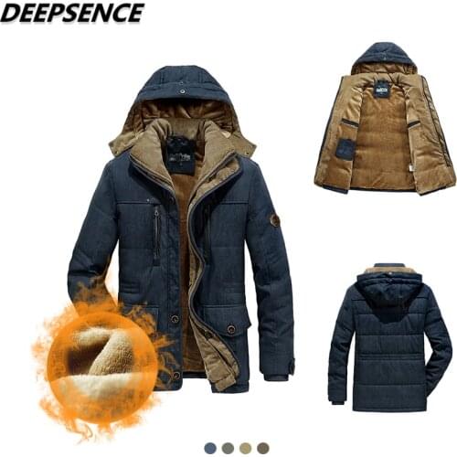 Men Winter Hooded Thick Fleece Parkas Jacket Hat Detachable Coat Men Outdoor Military Casual Pockets loose Parka Jacket Men 6XL