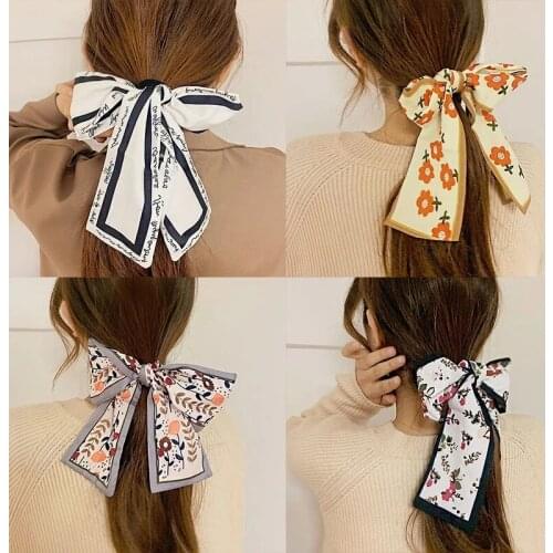 2021 INS New Women Vintage Elegant Print Bandanas Scarf Lady Sweet Hair Ribbon Headband Turban Hairband Fashion Hair Accessories