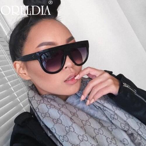 Flat Top Oversized Women Sunglasses Retro Shield Shape Luxy Brand Design Big Frame Rivet Shades Sun Glasses Lady UV400 Eyewear