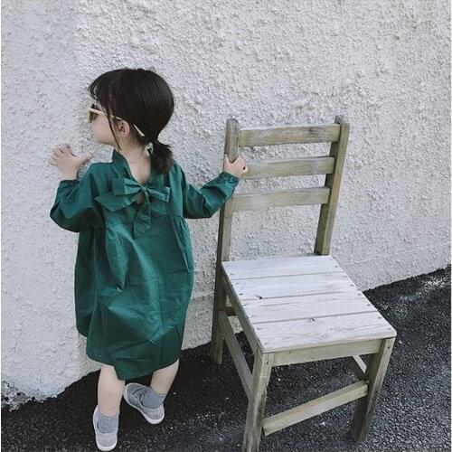 Baby Girls Clothes Spring Dress Long Sleeve Vintage Infant Dresses Cotton Big Bow Dress Toddler Dresses Baby Girls Kids Clothes
