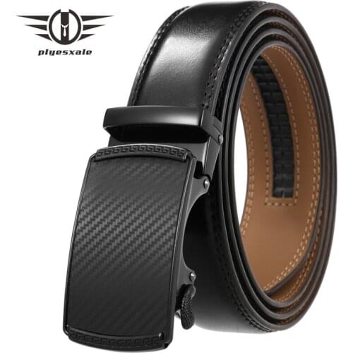 New Automatic Buckle Cowhide Leather Belts For Men High Quality Luxury Brand Casual cinto masculino Black Formal Men Belt B310