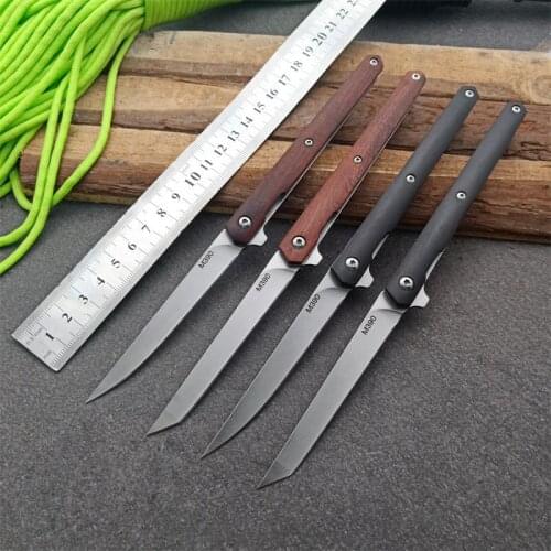 Flipper fold knife M390 blade drop point rescue 58HRC handle knives outdoor camping hunting knife slicing fruit knives