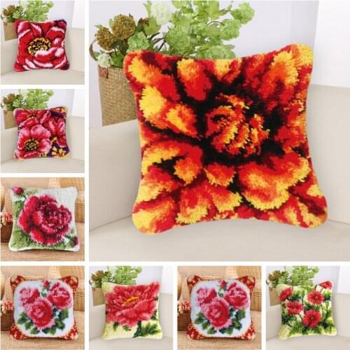 Smyrna Latch Hook Kits Diy Knooppakket Flower Lovely European And American Style Birthday Present Pastoral Embroidery Pillows