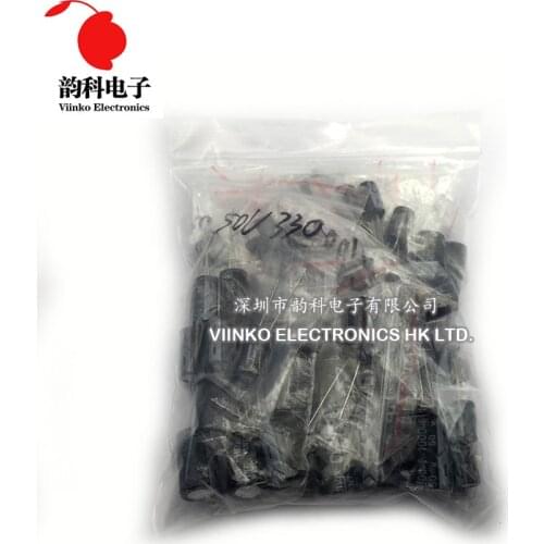 High Quality 1uF~2200uF 25 values *5 pcs=125 pcs Electrolytic Capacitors Assortment Kit Assorted Set