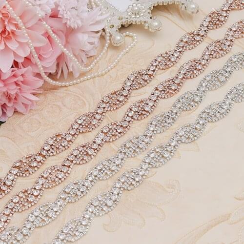 YANSTAR 10Yard Handmade Rhinestone Cupchain Hotfix For Wedding Belt For Bridal Accessory YS947
