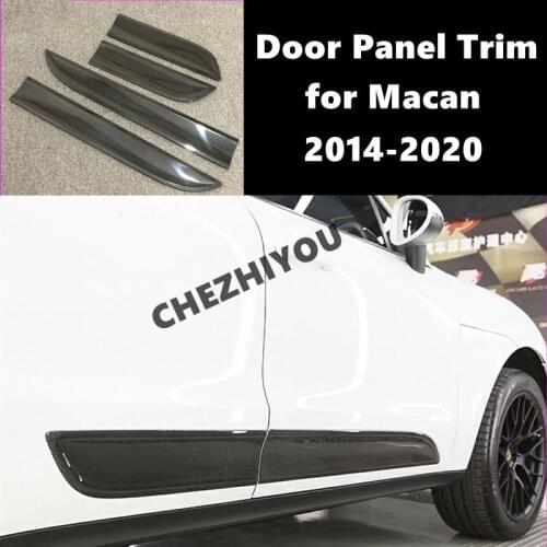 Car Side Door Protector For Porsche Macan 2014-2020 Door Panel Trim Body Skirts Door Plate Cover Body Kit Trim Real Carbon Fiber