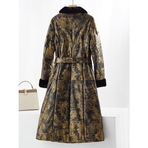 2020 Genuine Leather Jacket Winter Jacket Women Mink Fur Collar Down Jackets for Women 300% Real Sheepskin Coat MY4062