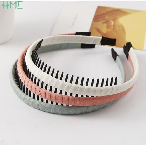 Women Girls Headdress Solid Cloth Headband Wrap Hair Hoop Bezel With Teeth Female Hair Accessories Hairband Headwear Hairband