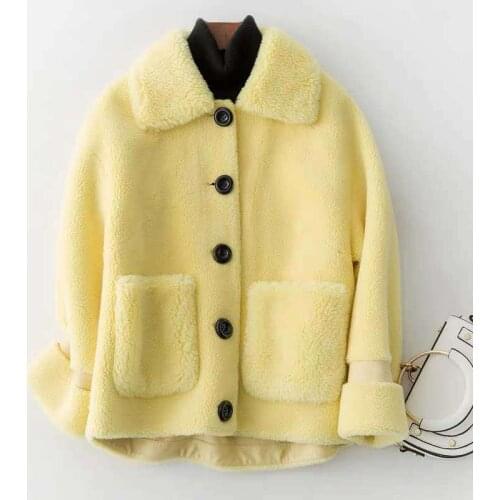 Woman 2021 Autumn Winter New Type Sheep Shearing Coat Real Sheep Fur Coat Female Natural Fur Jacket Lady Casual Loose Outerwear