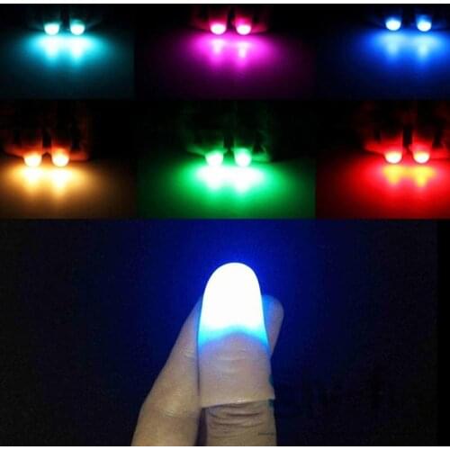 2Pcs LED Light Flashing Fingers Magic Trick Props Kids Amazing Fantastic Glow Toys Children Luminous Gifts